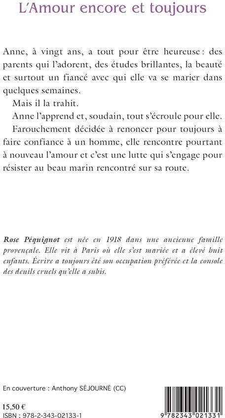 Quatrième de couverture de « L'AMOUR ENCORE ET TOUJOURS »
