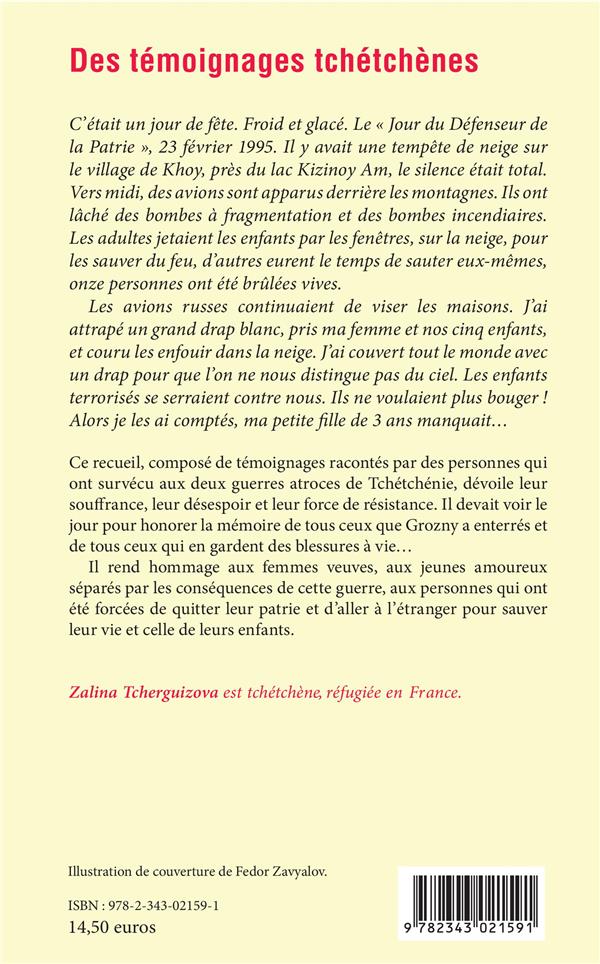Quatrième de couverture de « DES TEMOIGNAGES TCHETCHENES »