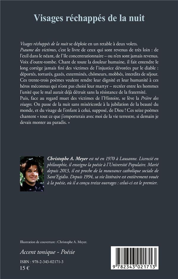 Quatrième de couverture de « VISAGES RECHAPPES DE LA NUIT »