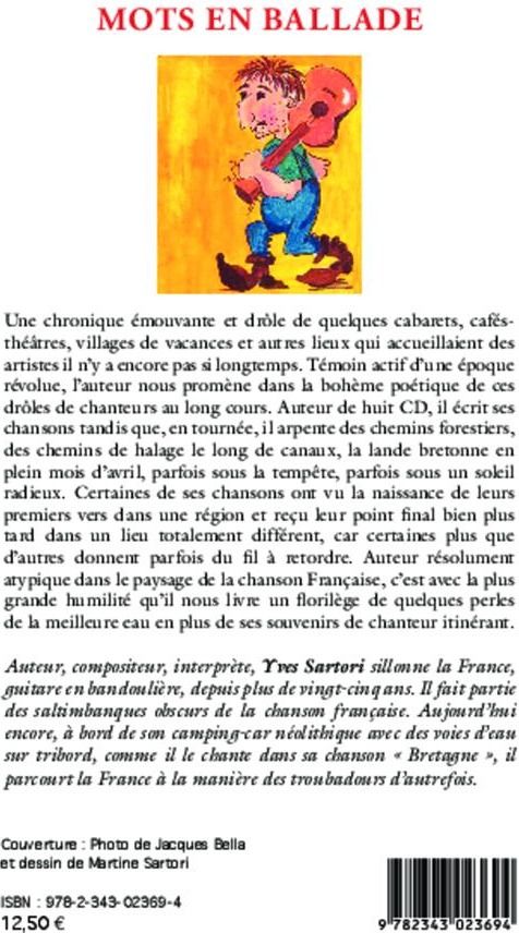 Quatrième de couverture de « MOTS EN BALLADE »