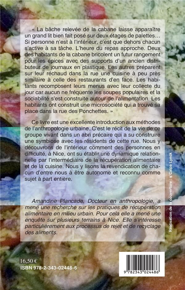 Quatrième de couverture de « VIVRE DANS LA RUE A NICE - CUISINE ET RECUPERATION ALIMENTAIRE »