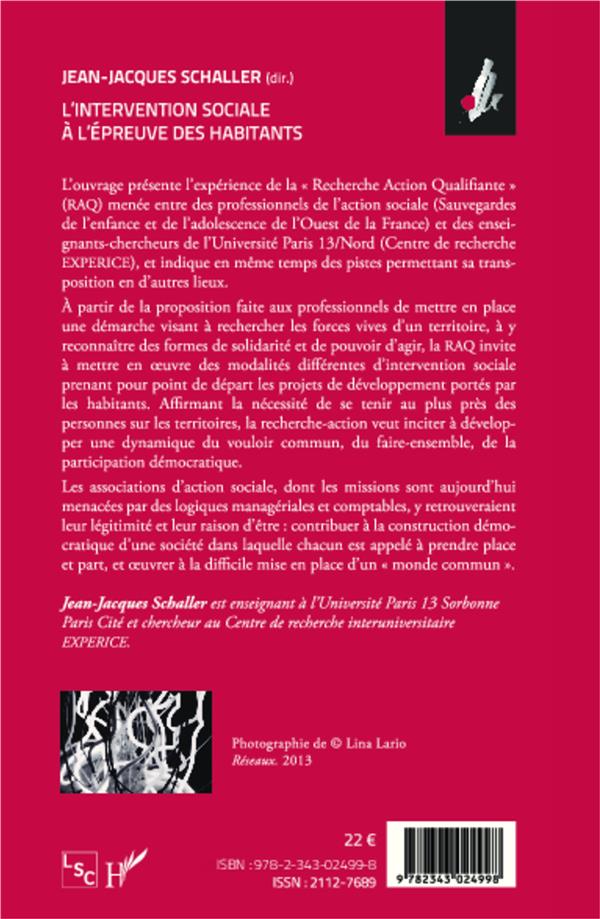 Quatrième de couverture de « L'INTERVENTION SOCIALE A L'EPREUVE DES HABITANTS - VOL02 »