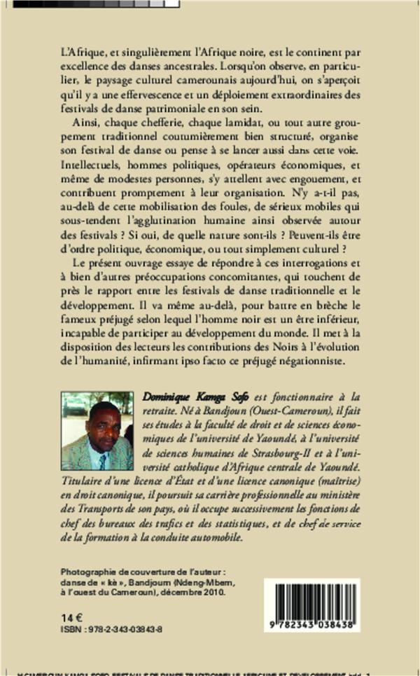 Quatrième de couverture de « FESTIVALS DE DANSE TRADITIONNELLE AFRICAINE ET DEVELOPPEMENT »