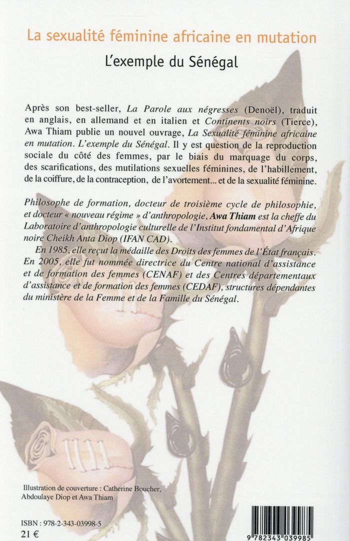 Quatrième de couverture de « LA SEXUALITE FEMININE AFRICAINE EN MUTATION - L'EXEMPLE DU SENEGAL »