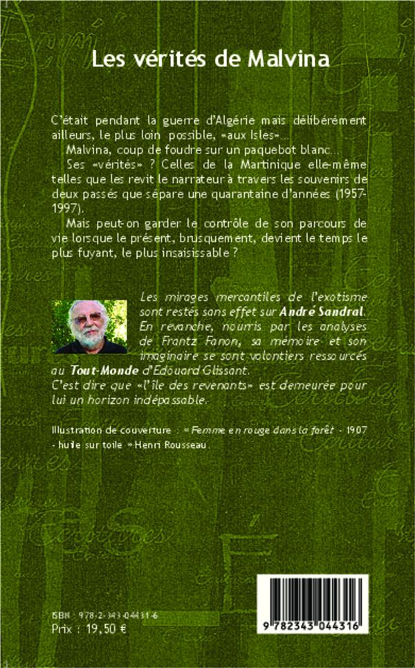 Quatrième de couverture de « LES VERITES DE MALVINA - ROMAN »