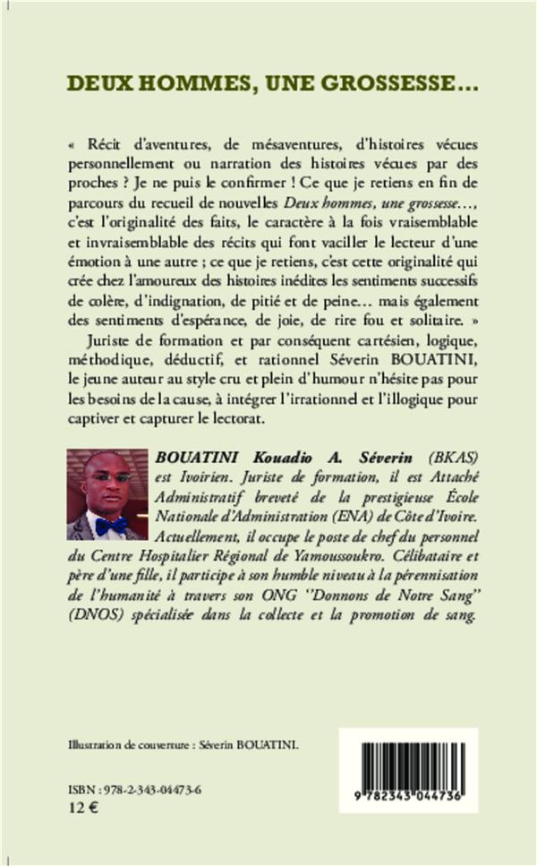 Quatrième de couverture de « DEUX HOMMES, UNE GROSSESSE... - NOUVELLES »