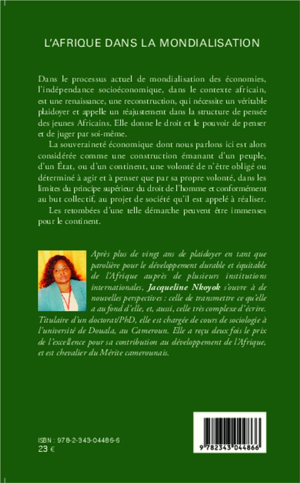 Quatrième de couverture de « L'AFRIQUE DANS LA MONDIALISATION - LES DEFIS DE LA PARTICIPATION, DE LA DEMOCRATIE, ET DE LA GOUVERN »