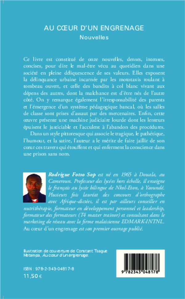 Quatrième de couverture de « AU COEUR D'UN ENGRENAGE - NOUVELLES »