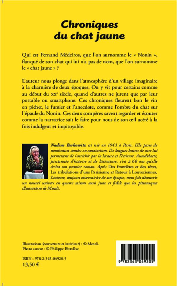 Quatrième de couverture de « CHRONIQUES DU CHAT JAUNE »