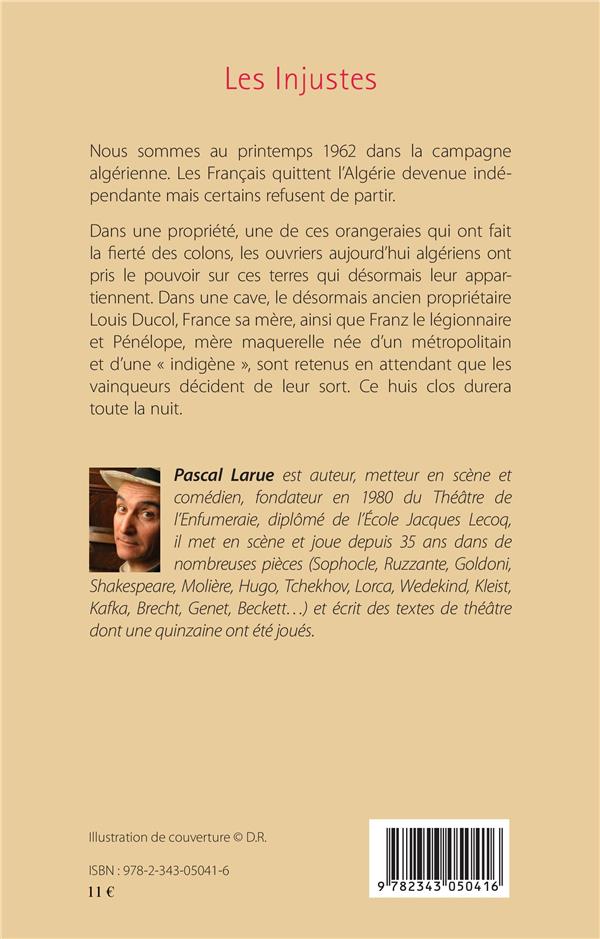 Quatrième de couverture de « LES INJUSTES »