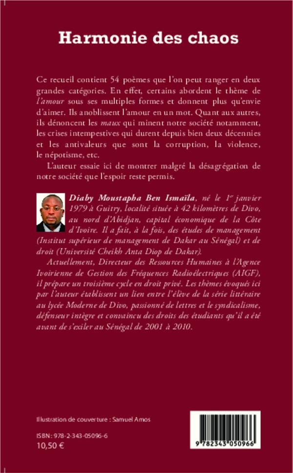 Quatrième de couverture de « HARMONIE DES CHAOS »