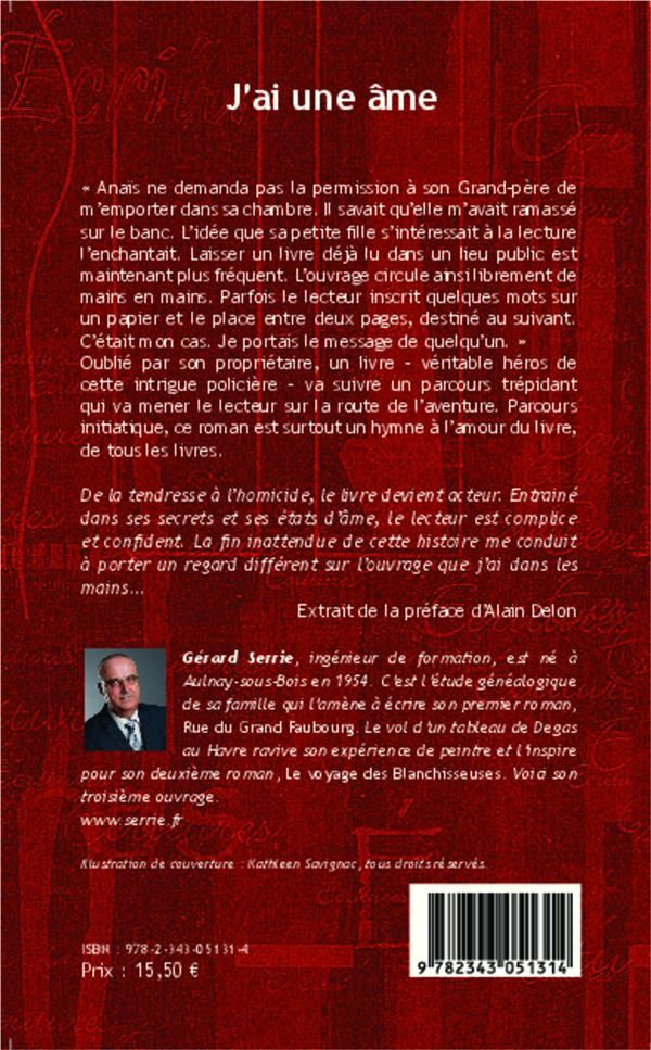 Quatrième de couverture de « J'AI UNE AME - ROMAN »