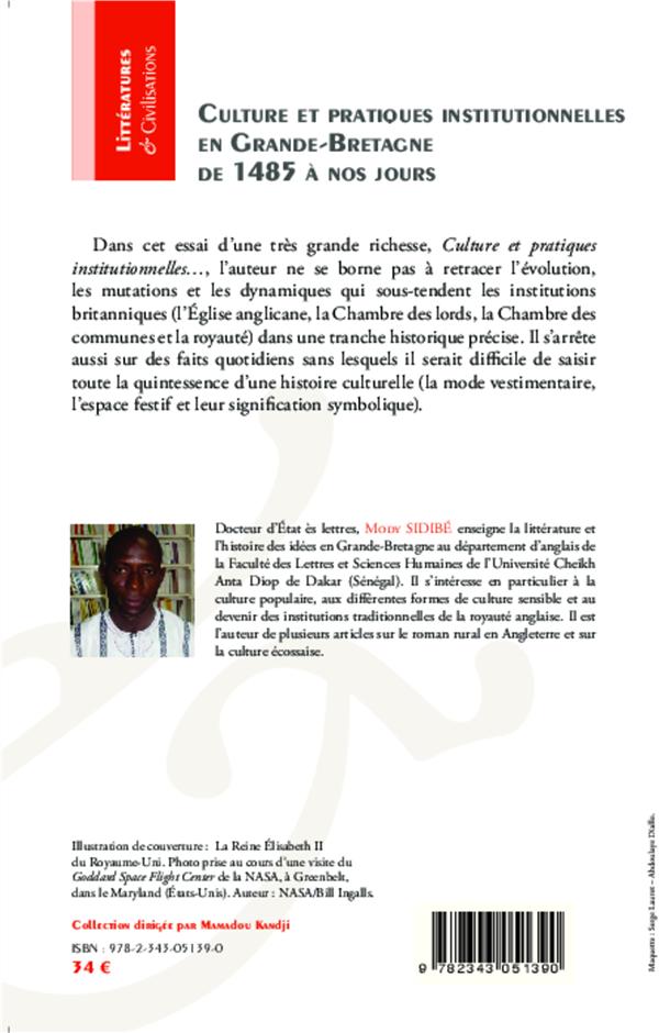 Quatrième de couverture de « CULTURE ET PRATIQUES INSTITUTIONNELLES EN GRANDE-BRETAGNE DE 1485 A NOS JOURS »