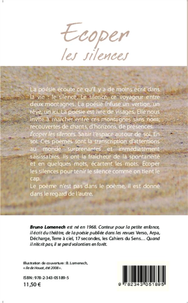 Quatrième de couverture de « ECOPER LES SILENCES - POESIE »