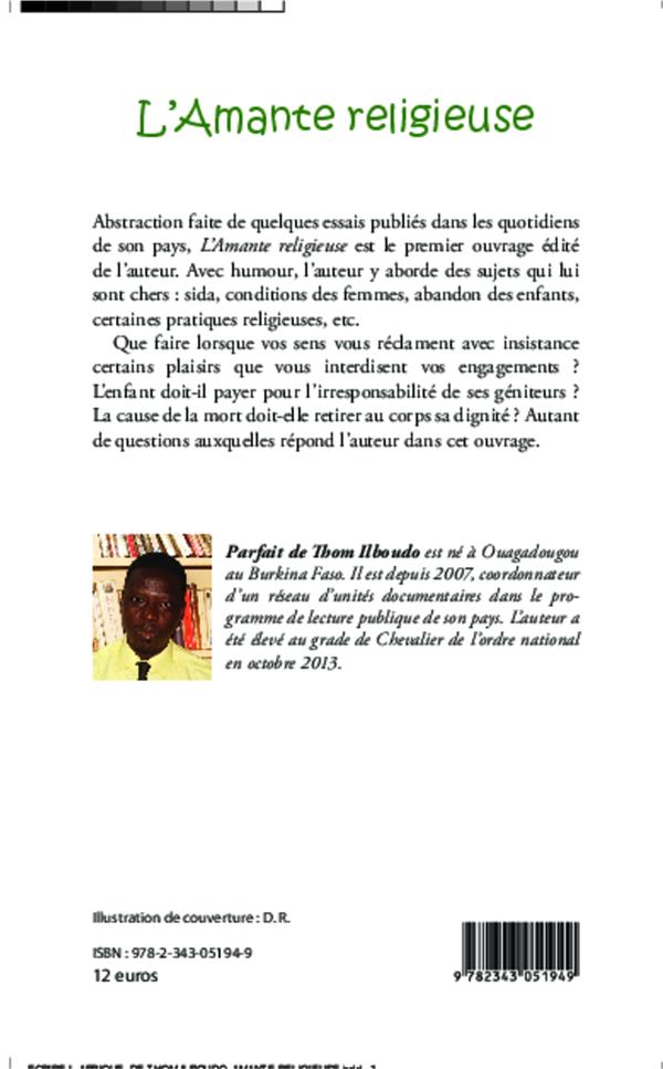 Quatrième de couverture de « L'AMANTE RELIGIEUSE - NOUVELLES »