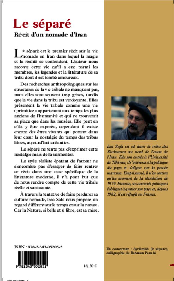 Quatrième de couverture de « LE SEPARE - RECIT D'UN NOMADE D'IRAN »