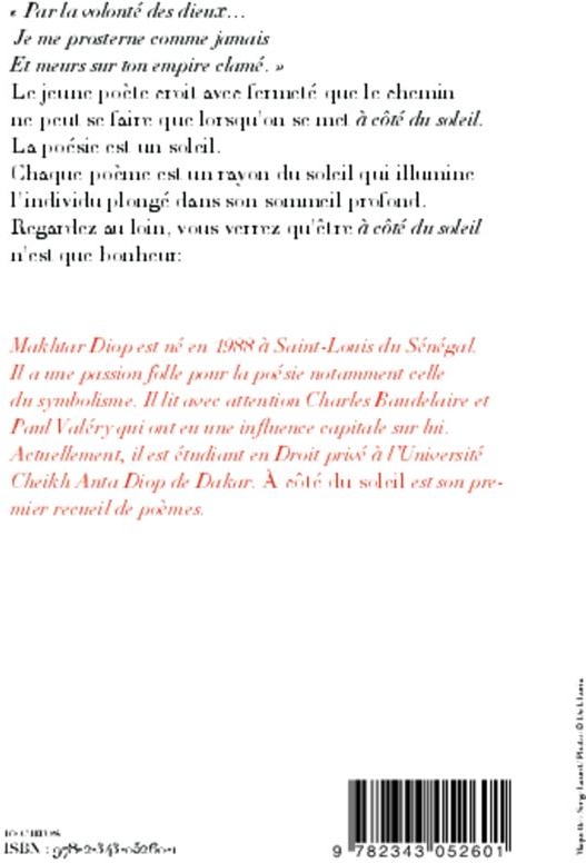 Quatrième de couverture de « A COTE DU SOLEIL »