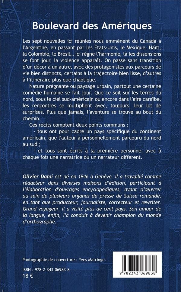 Quatrième de couverture de « BOULEVARD DES AMERIQUES - NOUVELLES »