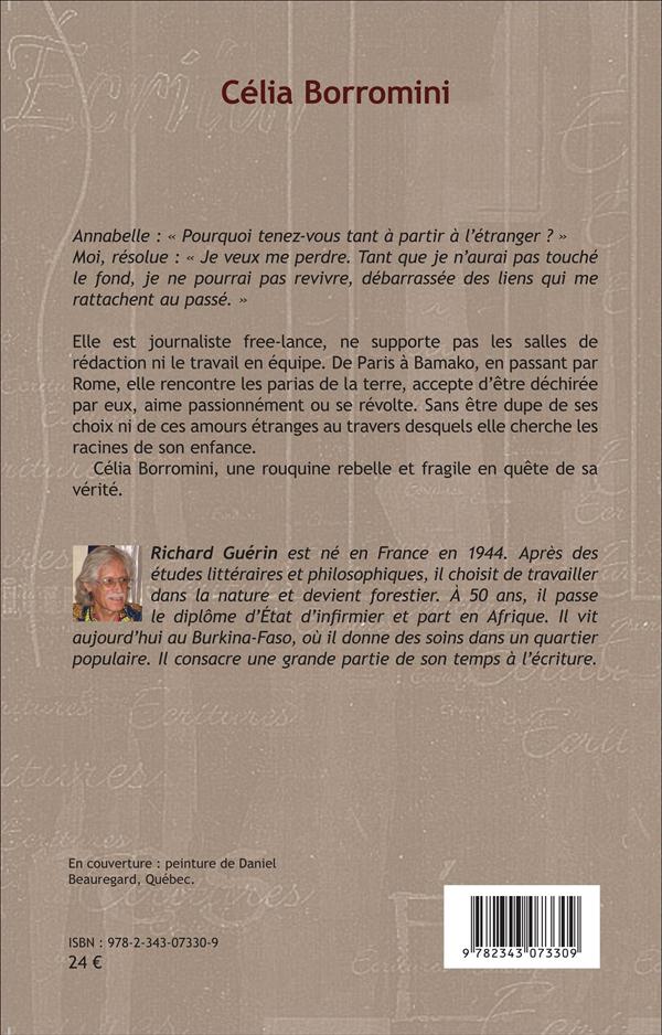 Quatrième de couverture de « CELIA BORROMINI - LA ROUQUINE - ROMAN »