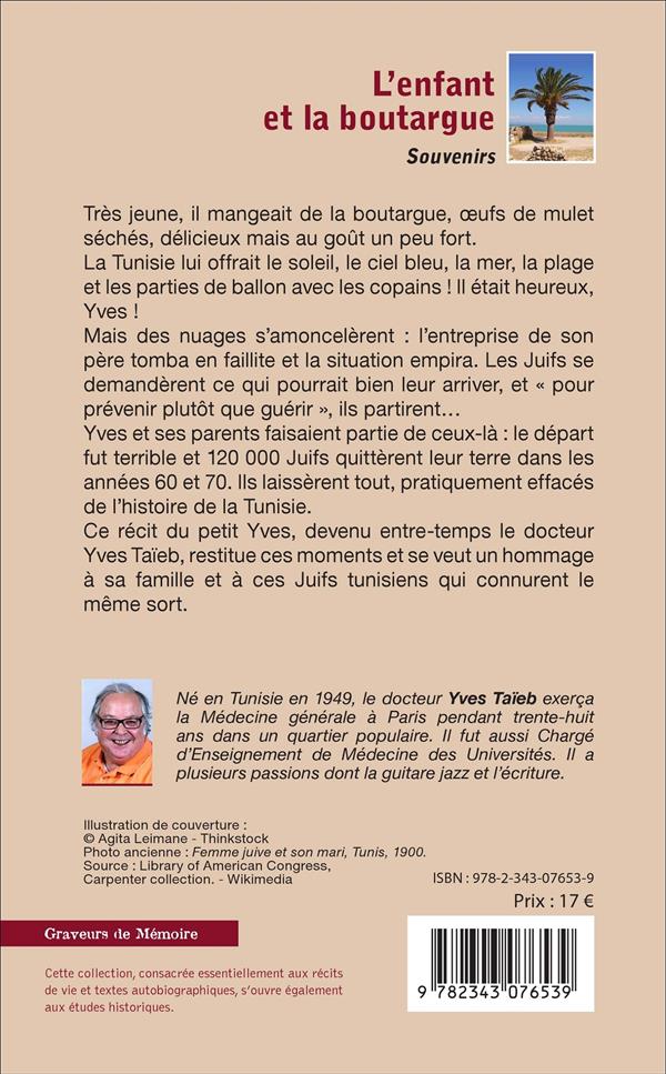 Quatrième de couverture de « L'ENFANT ET LA BOUTARGUE - SOUVENIRS »