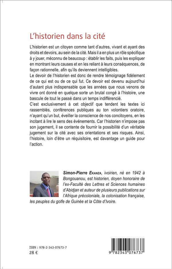 Quatrième de couverture de « L'HISTORIEN DANS LA CITE »