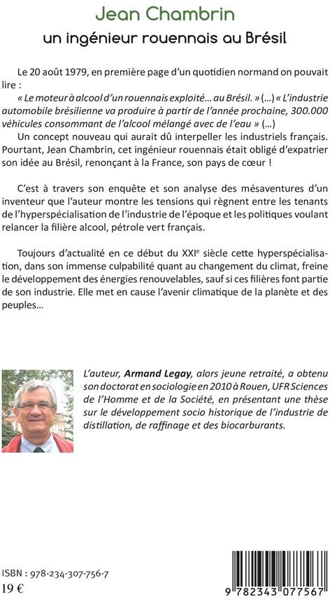 Quatrième de couverture de « JEAN CHAMBRIN UN INGENIEUR ROUENNAIS AU BRESIL - MESAVENTURES DE L'INVENTEUR DU MOTEUR A EAU AU PAYS »