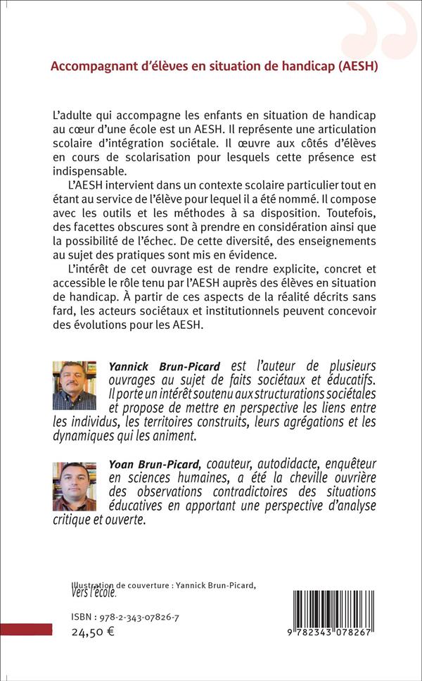 Quatrième de couverture de « ACCOMPAGNANT D'ELEVES EN SITUATION DE HANDICAP (AESH) - ARTICULATION SCOLAIRE D'INTEGRATION SOCIETAL »