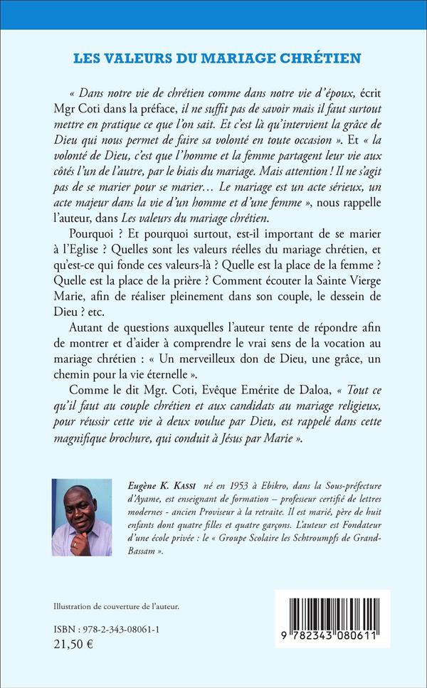 Quatrième de couverture de « LES VALEURS DU MARIAGE CHRETIEN »