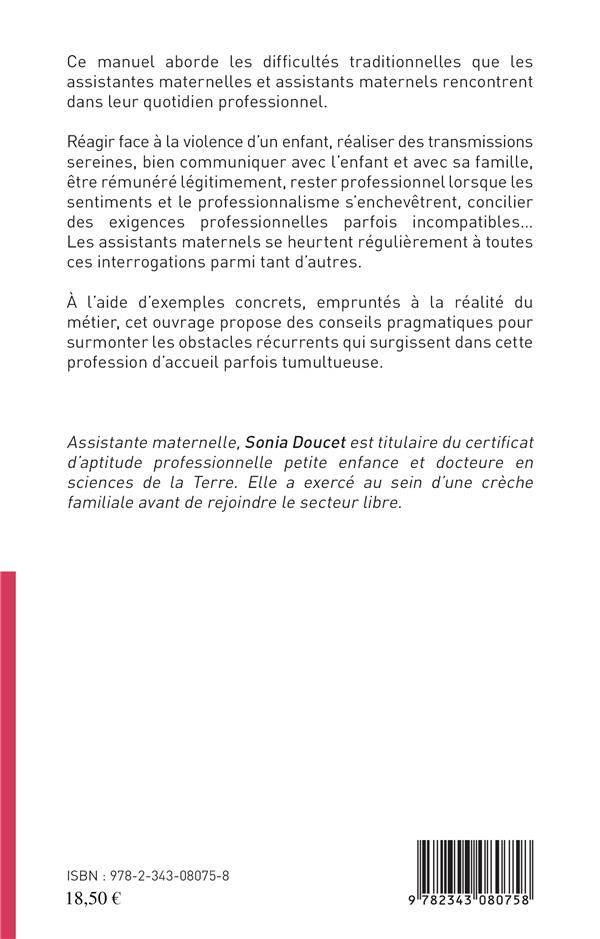 Quatrième de couverture de « ASSISTANTES MATERNELLES ASSISTANTS MATERNELS - RESOUDRE LES DIFFICULTES DU METIER »