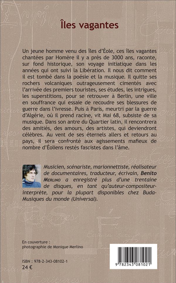 Quatrième de couverture de « ILES VAGANTES - ROMAN »