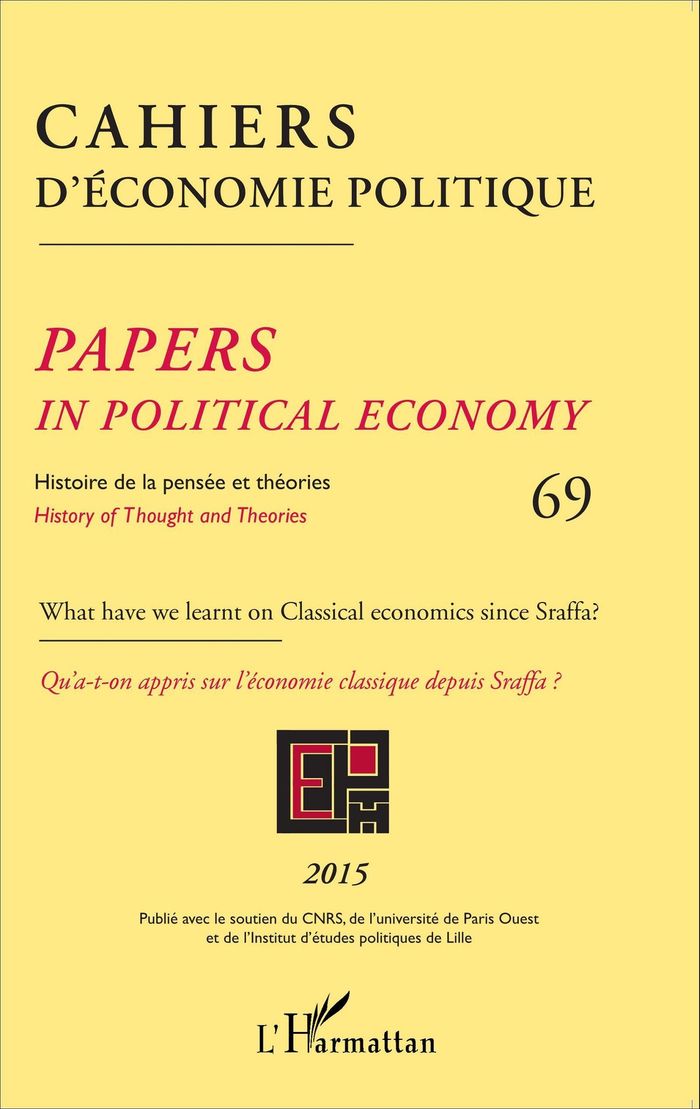 Couverture du livre « CAHIERS D'ECONOMIE POLITIQUE 69 - HISTOIRE DE LA PENSEE ET DES THEORIES - QU'A-T-ON APPRIS SUR L'ECO » de Xxx, librairie Les Contes Infusés à Corte
