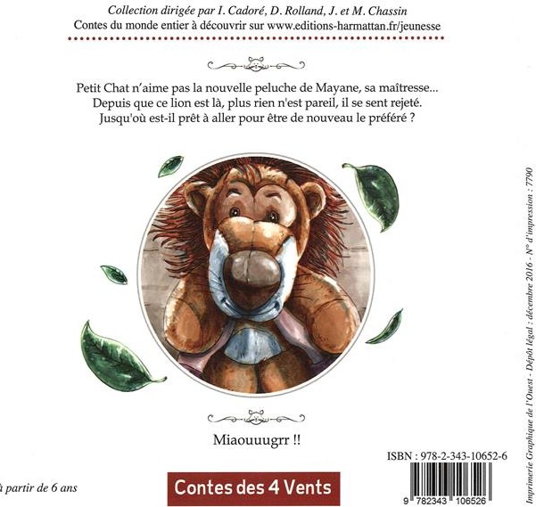 Quatrième de couverture de « LE VOYAGE DU PETIT CHAT-LION »