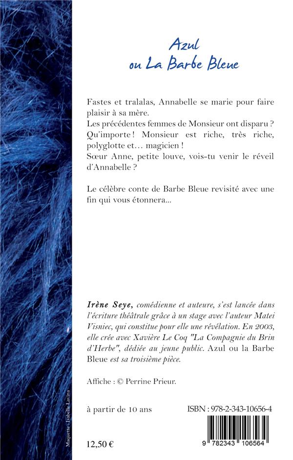 Quatrième de couverture de « AZUL OU LA BARBE BLEUE - THEATRE »