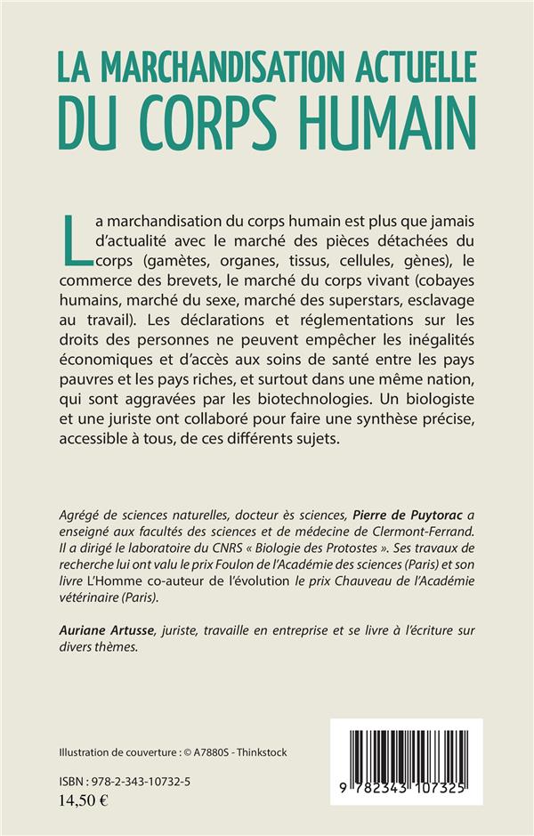 Quatrième de couverture de « LA MARCHANDISATION ACTUELLE DU CORPS HUMAIN »