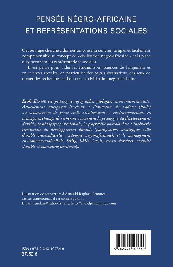 Quatrième de couverture de « PENSEE NEGRO-AFRICAINE ET REPRESENTATIONS SOCIALES »