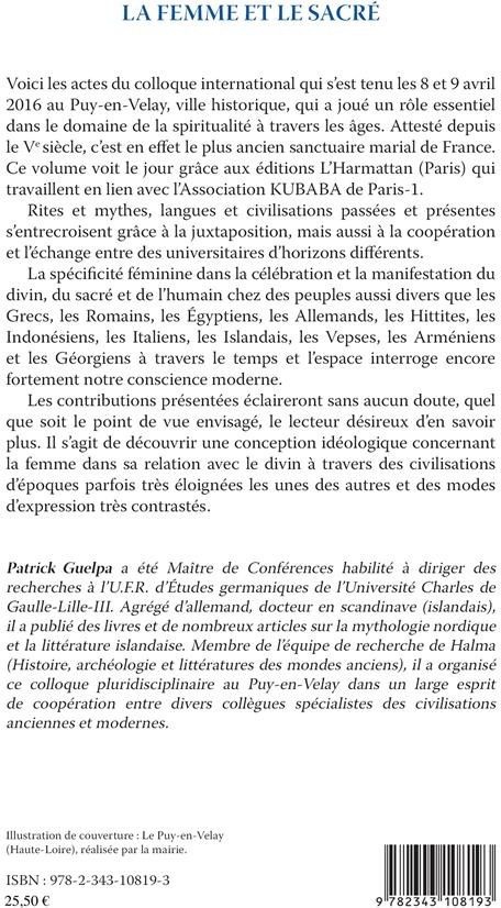 Quatrième de couverture de « LA FEMME ET LE SACRE »