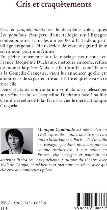 Quatrième de couverture de « CRIS ET CRAQUETEMENTS »