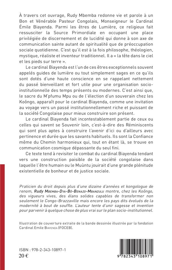 Quatrième de couverture de « LE TESTAMENT SOCIO-INSTITUTIONNEL DU CARDINAL EMILE BIAYENDA - LE SACRE DU M'PFUMU MPU OU DU CHEF A »