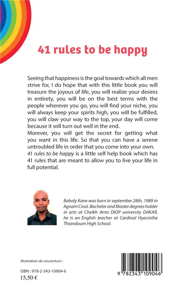 Quatrième de couverture de « 41 RULES TO BE HAPPY »