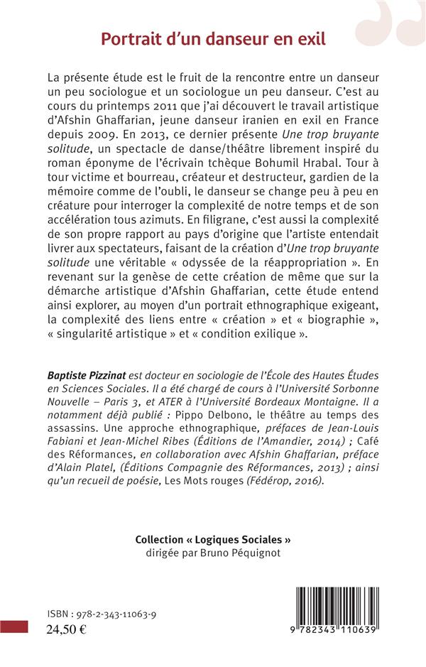 Quatrième de couverture de « PORTRAIT D'UN DANSEUR EN EXIL »