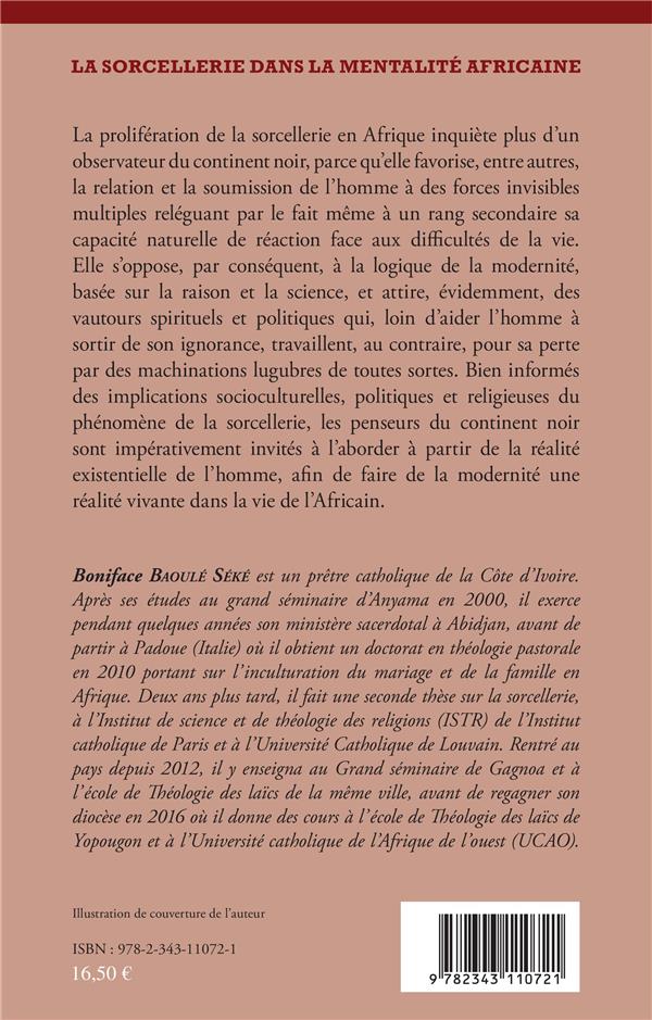 Quatrième de couverture de « LA SORCELLERIE DANS LA MENTALITE AFRICAINE »