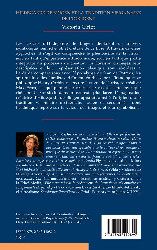 Quatrième de couverture de « HILDEGARDE DE BINGEN ET LA TRADITION VISIONNAIRE DE L'OCCIDENT »