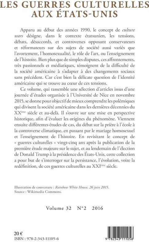 Quatrième de couverture de « LES GUERRES CULTURELLES AUX ETATS-UNIS »