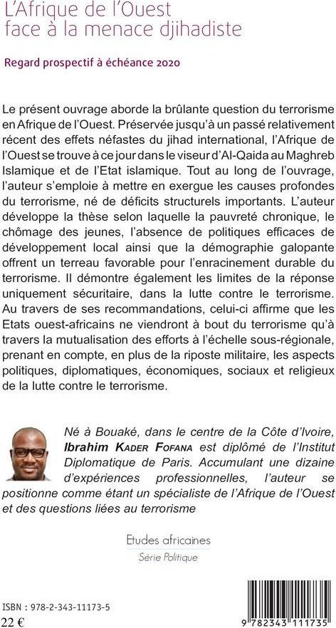 Quatrième de couverture de « L'AFRIQUE DE L'OUEST FACE A LA MENACE DJIHADISTE »