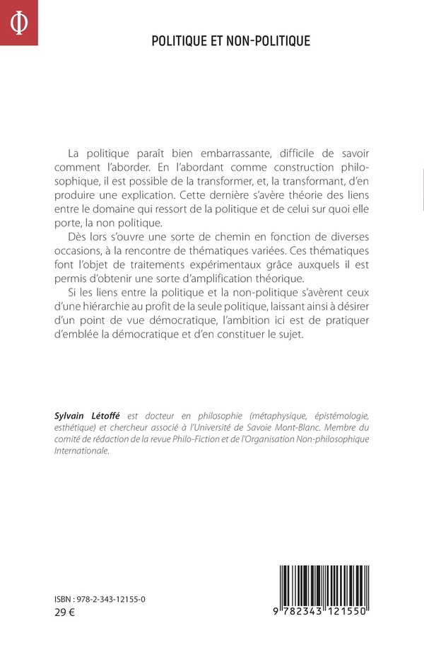 Quatrième de couverture de « POLITIQUE ET NON-POLITIQUE - LA DEMOCRATIE EXERCEE »