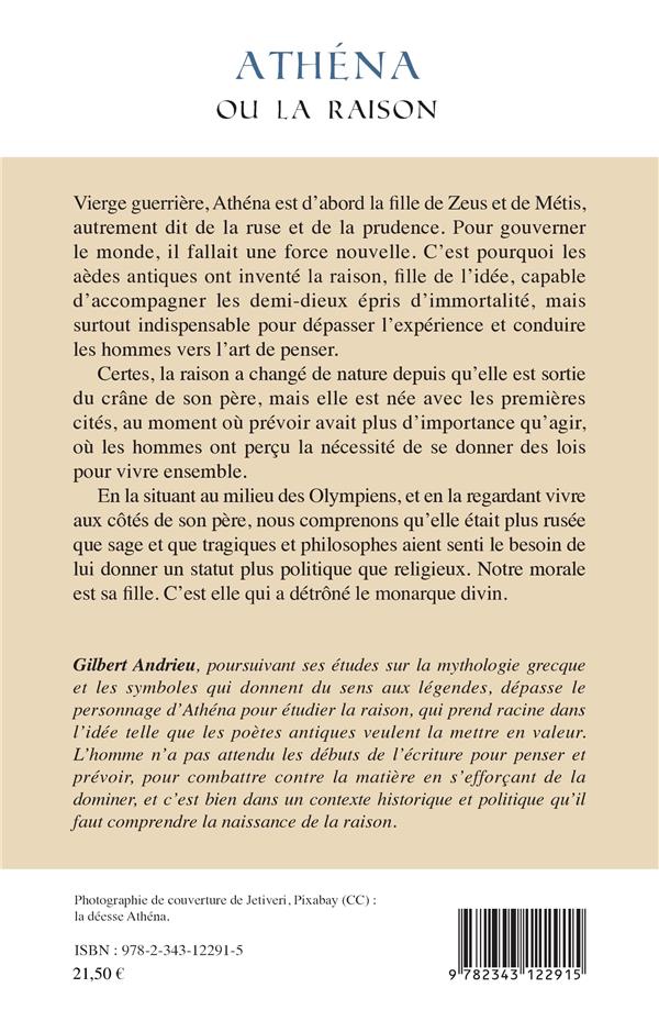 Quatrième de couverture de « ATHENA OU LA RAISON »