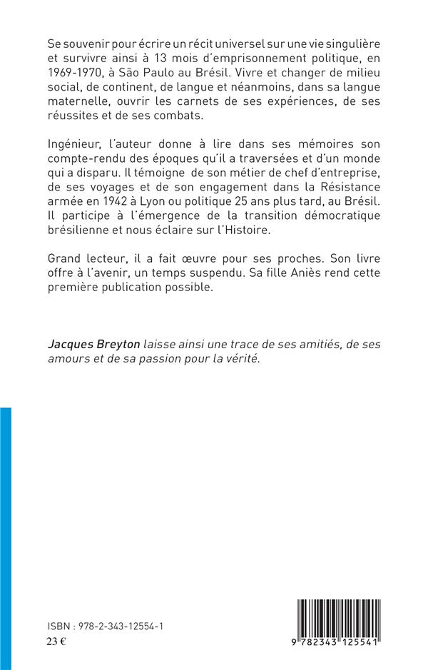 Quatrième de couverture de « EN RESISTANCE D'UN CONTINENT A L'AUTRE - MEMOIRES »