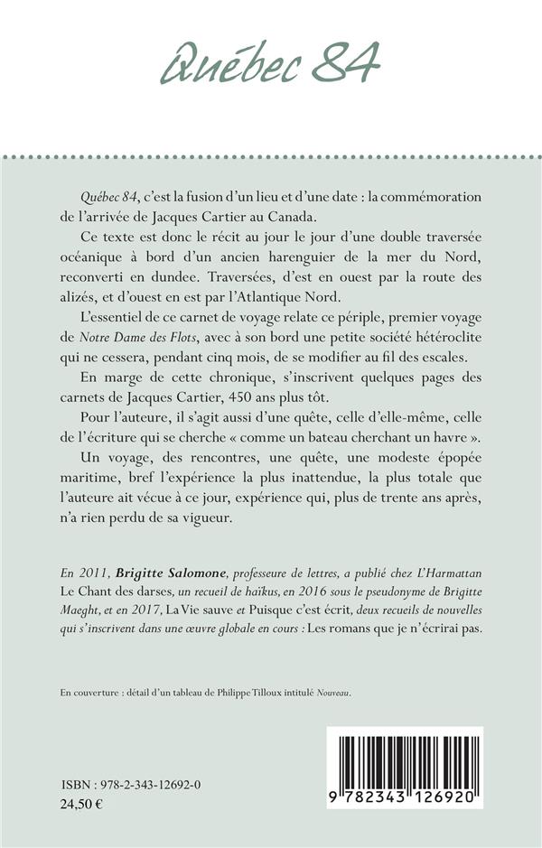 Quatrième de couverture de « QUEBEC 84 »