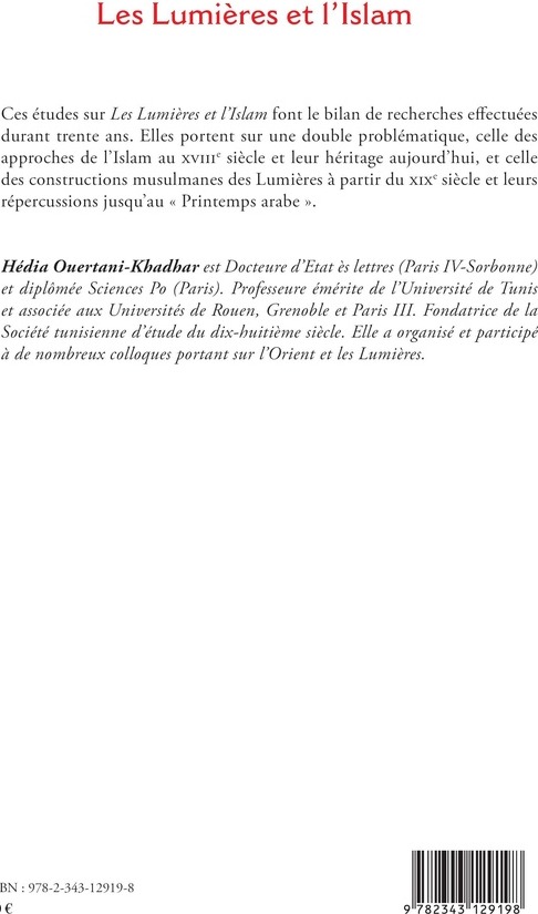 Quatrième de couverture de « LES LUMIERES ET L'ISLAM - QUELLE ALTERITE POUR DEMAIN ? »