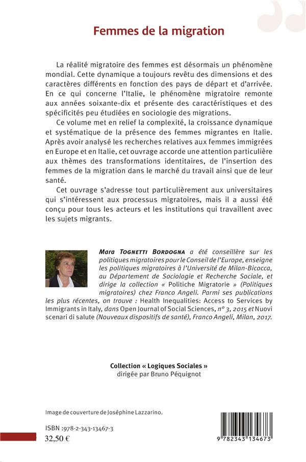 Quatrième de couverture de « FEMMES DE LA MIGRATION - POUR UNE SOCIOLOGIE DES DYNAMIQUES DE POPULATION »